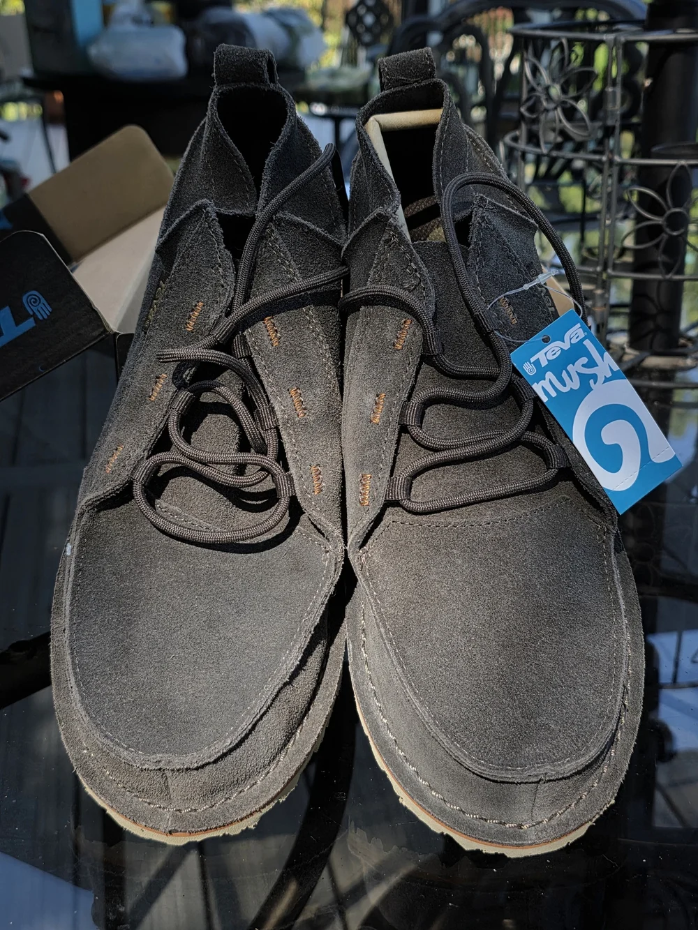 Teva Men's Gray Suede Casual Lace-Up Shoes